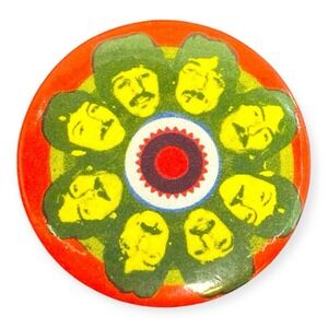 Vintage 1960s/70s Beatles Pinback Button Psychadelic Faces Sgt Pepper Era 1.25"